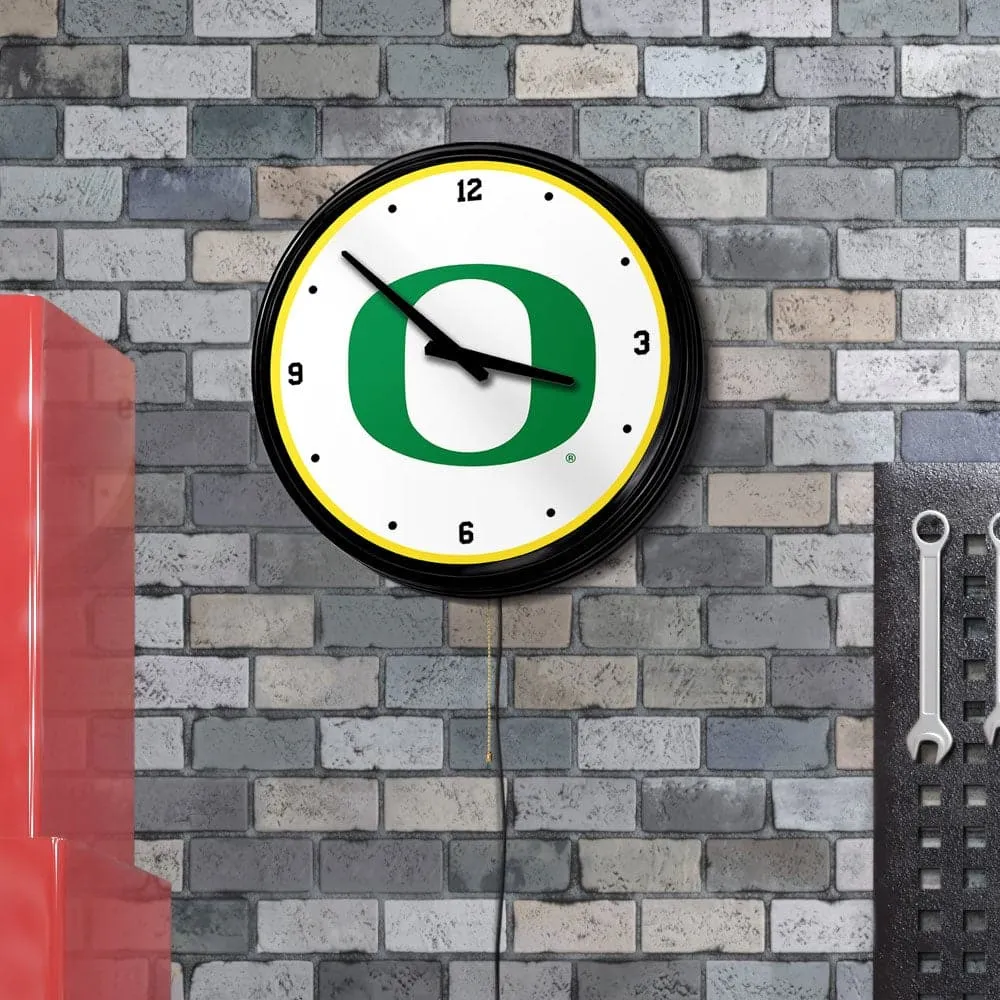Oregon Ducks: Retro Lighted Wall Clock