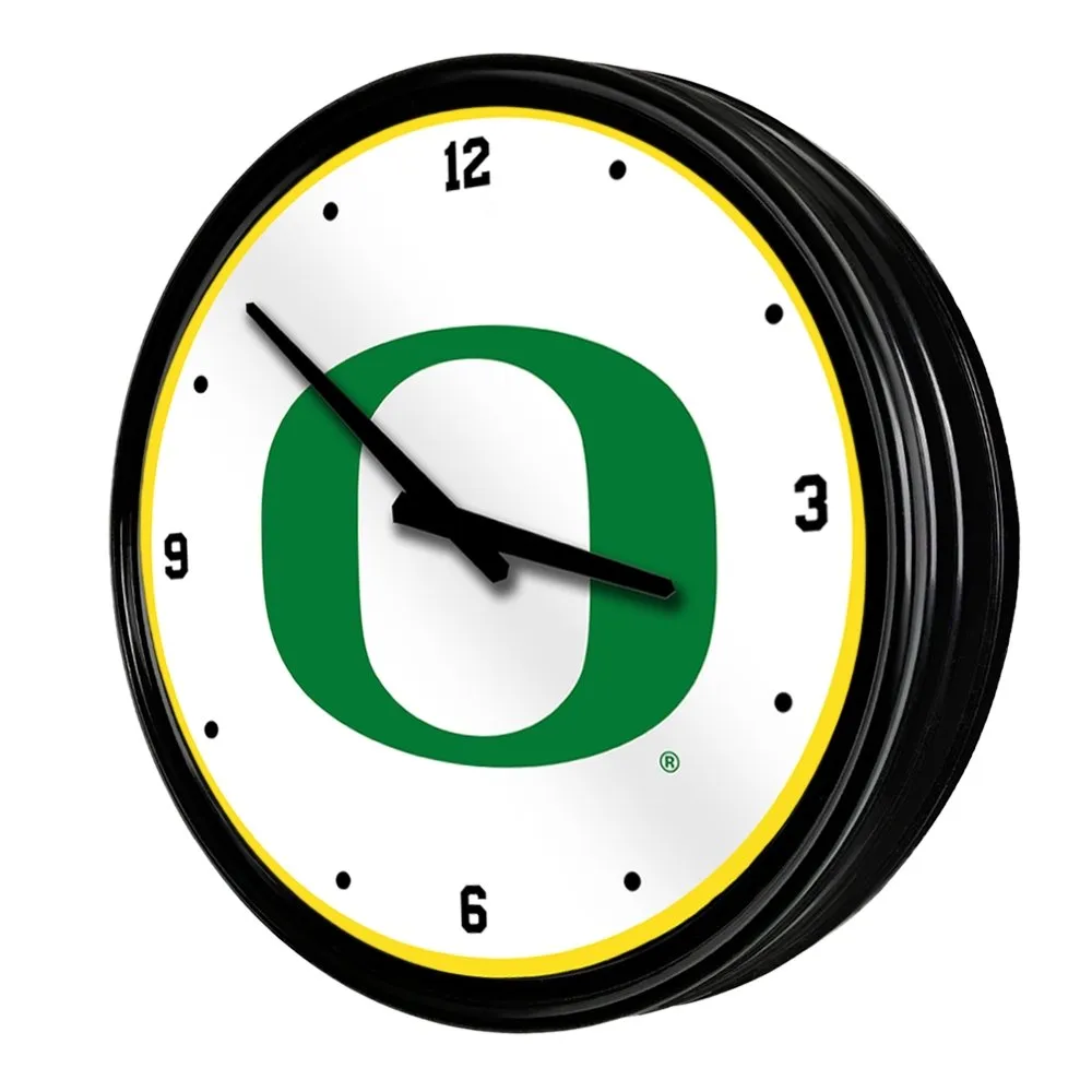 Oregon Ducks: Retro Lighted Wall Clock