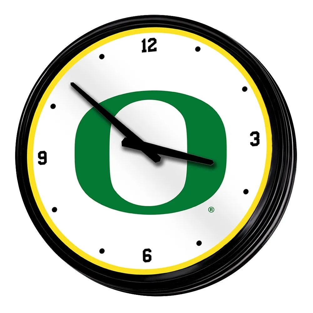 Oregon Ducks: Retro Lighted Wall Clock