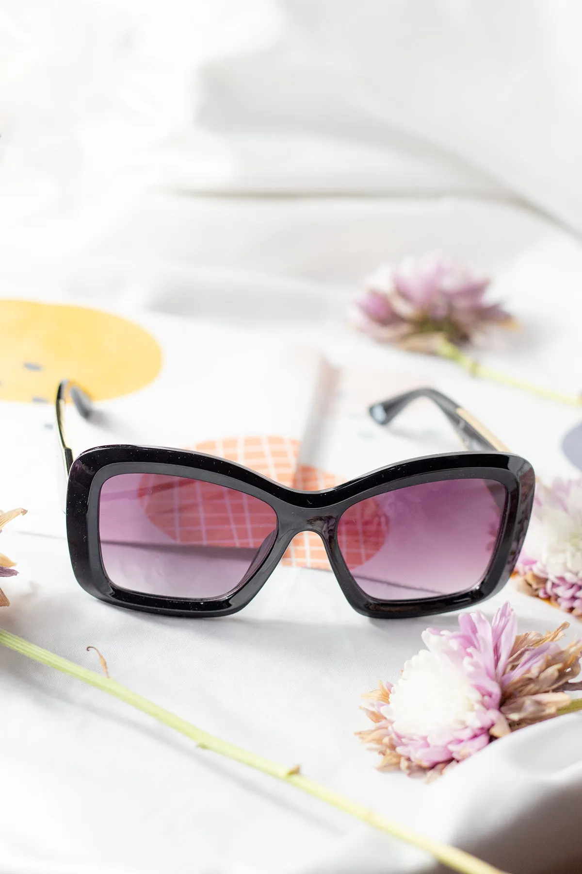 Oversized Chunky Cat Eye Angular Sunglasses