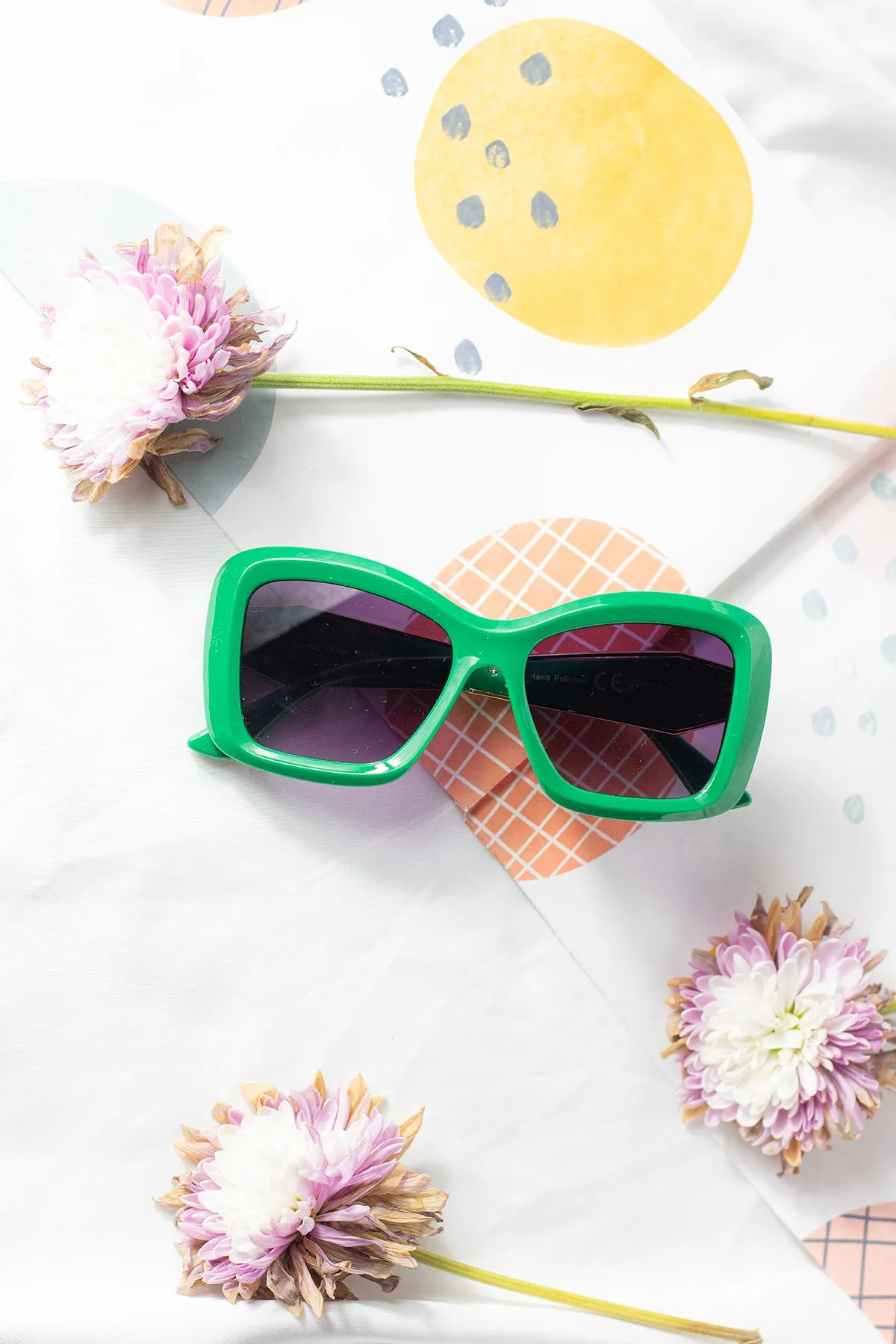 Oversized Chunky Cat Eye Angular Sunglasses