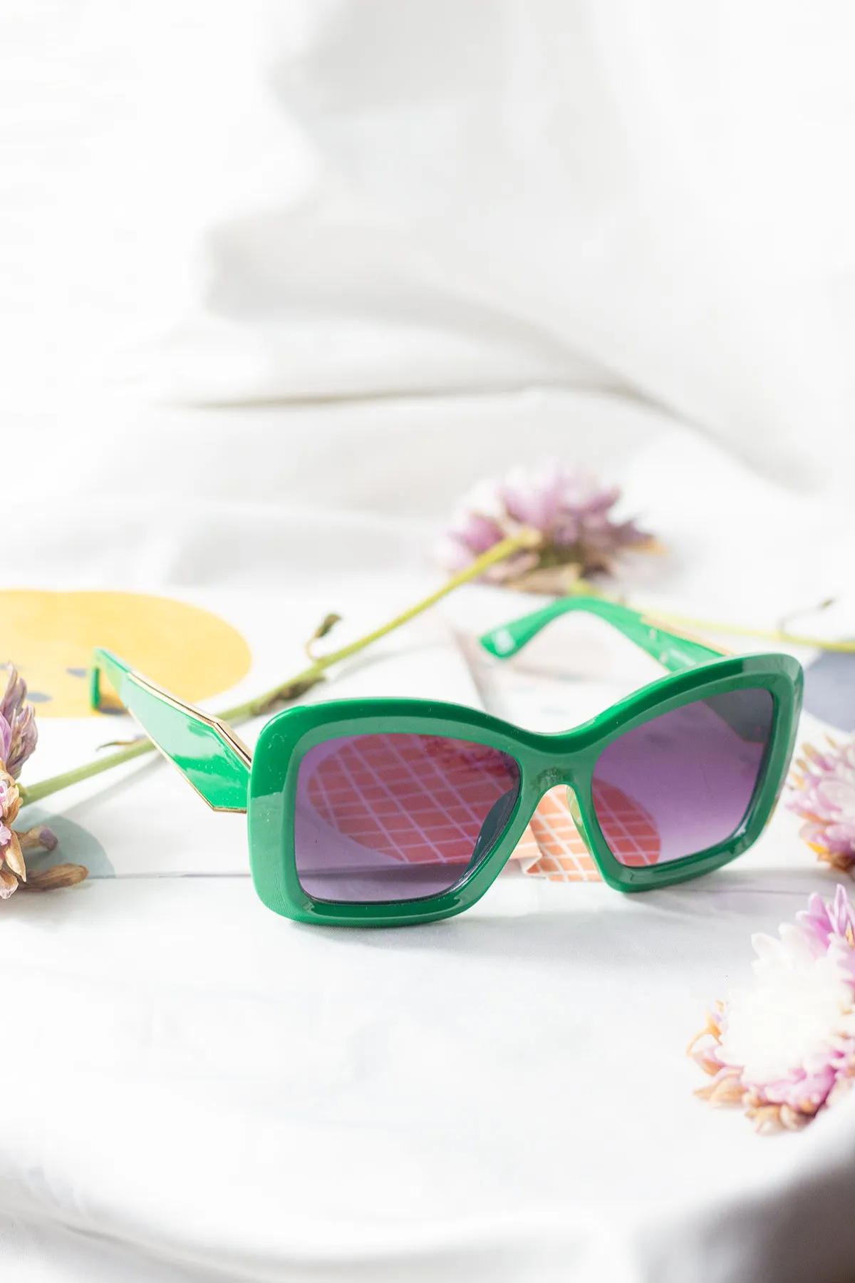 Oversized Chunky Cat Eye Angular Sunglasses
