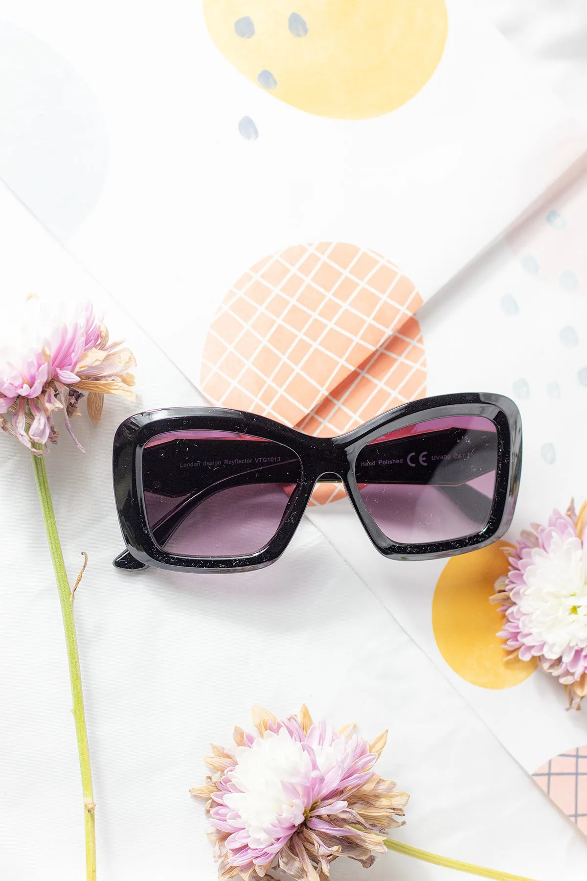 Oversized Chunky Cat Eye Angular Sunglasses