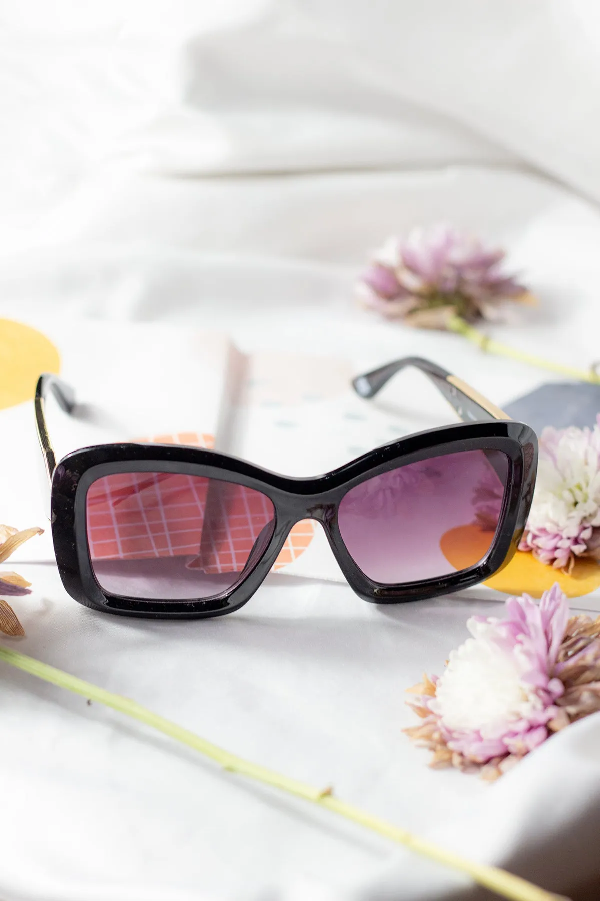 Oversized Chunky Cat Eye Angular Sunglasses
