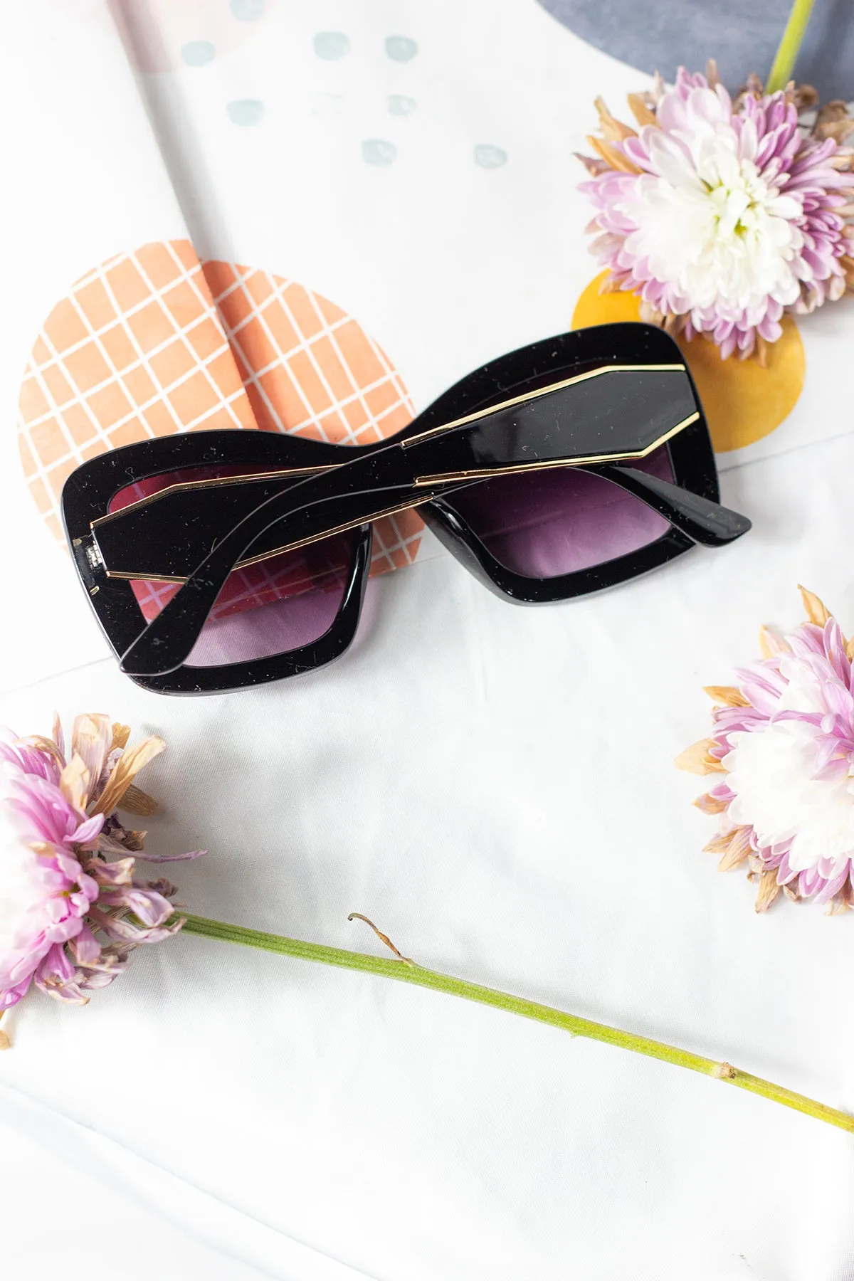 Oversized Chunky Cat Eye Angular Sunglasses