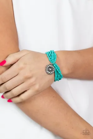 Paparazzi Badlands Botany - Blue Beaded Bracelet