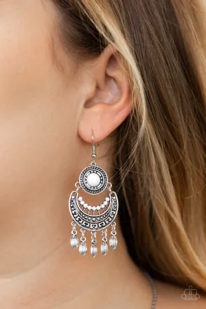 Paparazzi Mantra to Mantra Earrings White