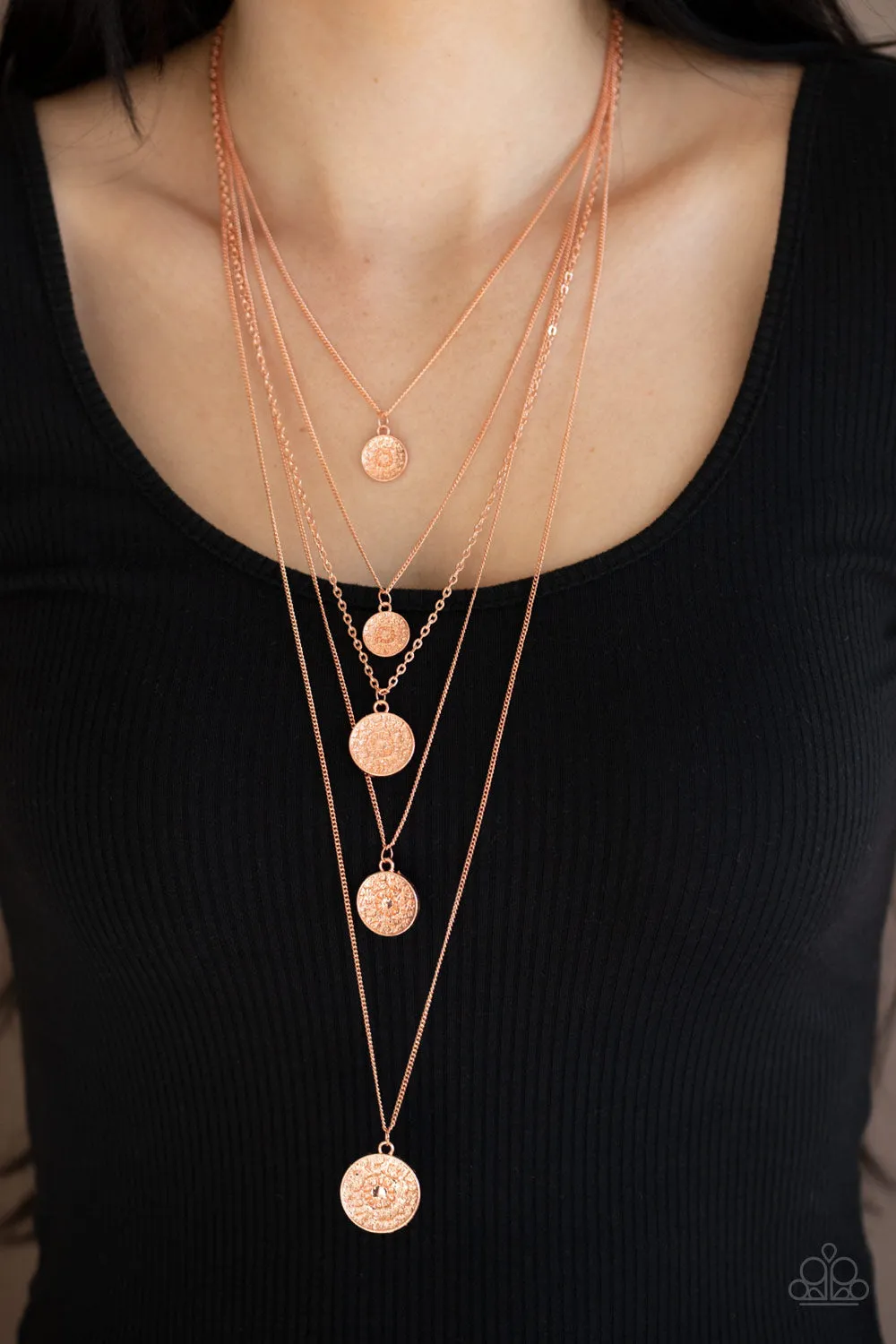 Paparazzi Medallion Marvel - Copper Tiered Necklace