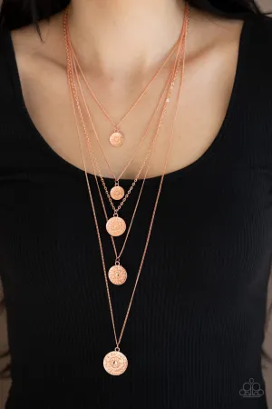 Paparazzi Medallion Marvel - Copper Tiered Necklace