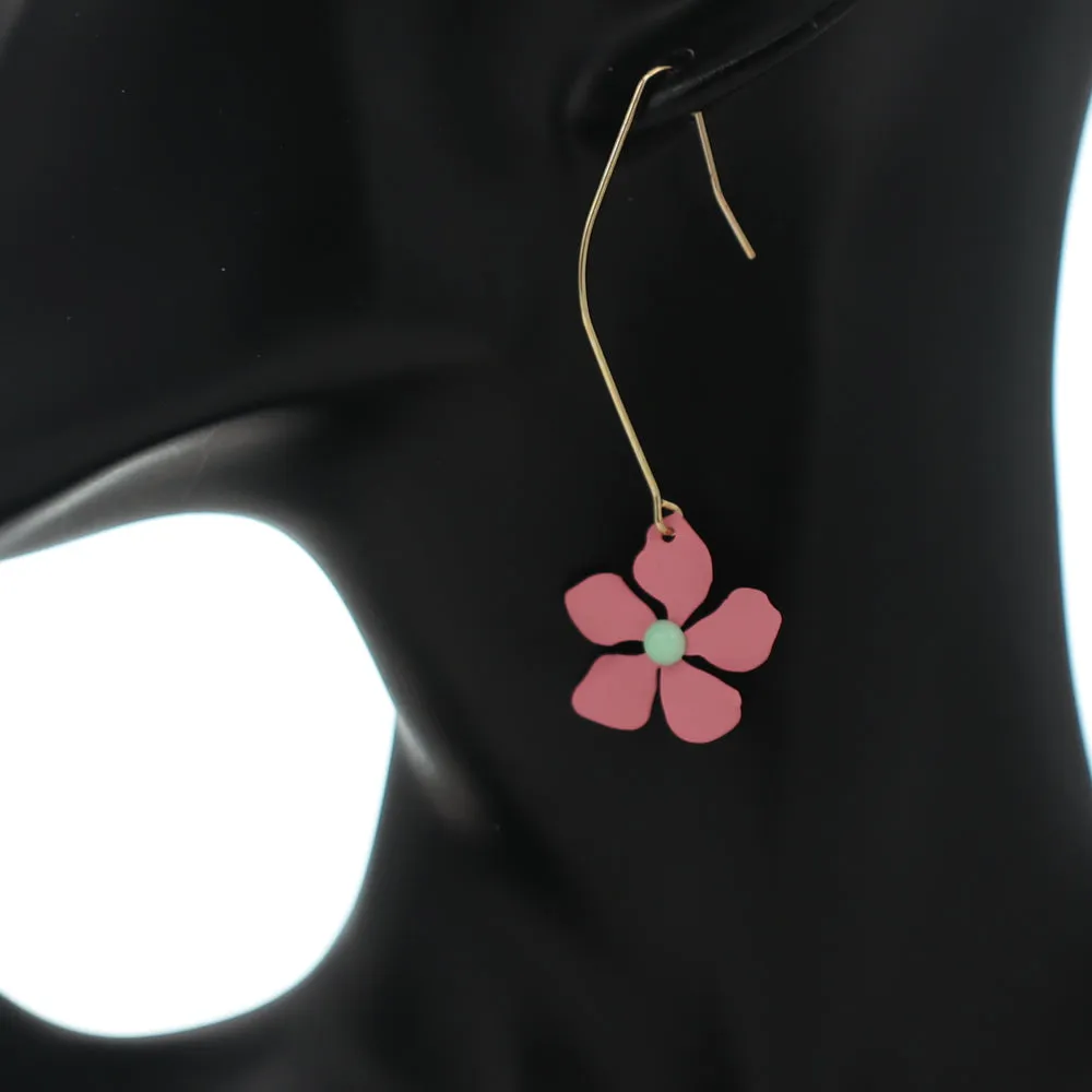 Pastel Pink Dainty Flower Earrings