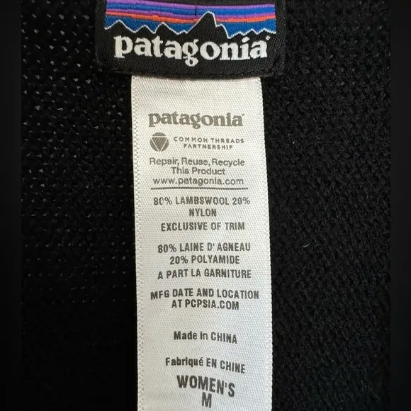 Patagonia Wool Cardigan knit Sweater Aztec Tribal shawl Pine Mountain Wrap