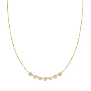 Pavé Multi Beaded Chain Necklace in Gold Plated Sterling Silver