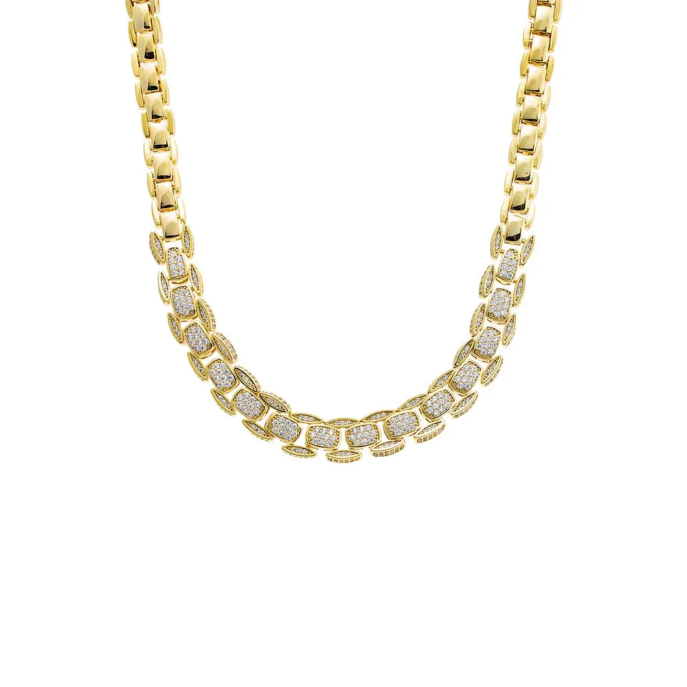 Pave Super Chunky Box Chain Necklace