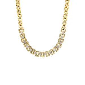 Pave Super Chunky Box Chain Necklace