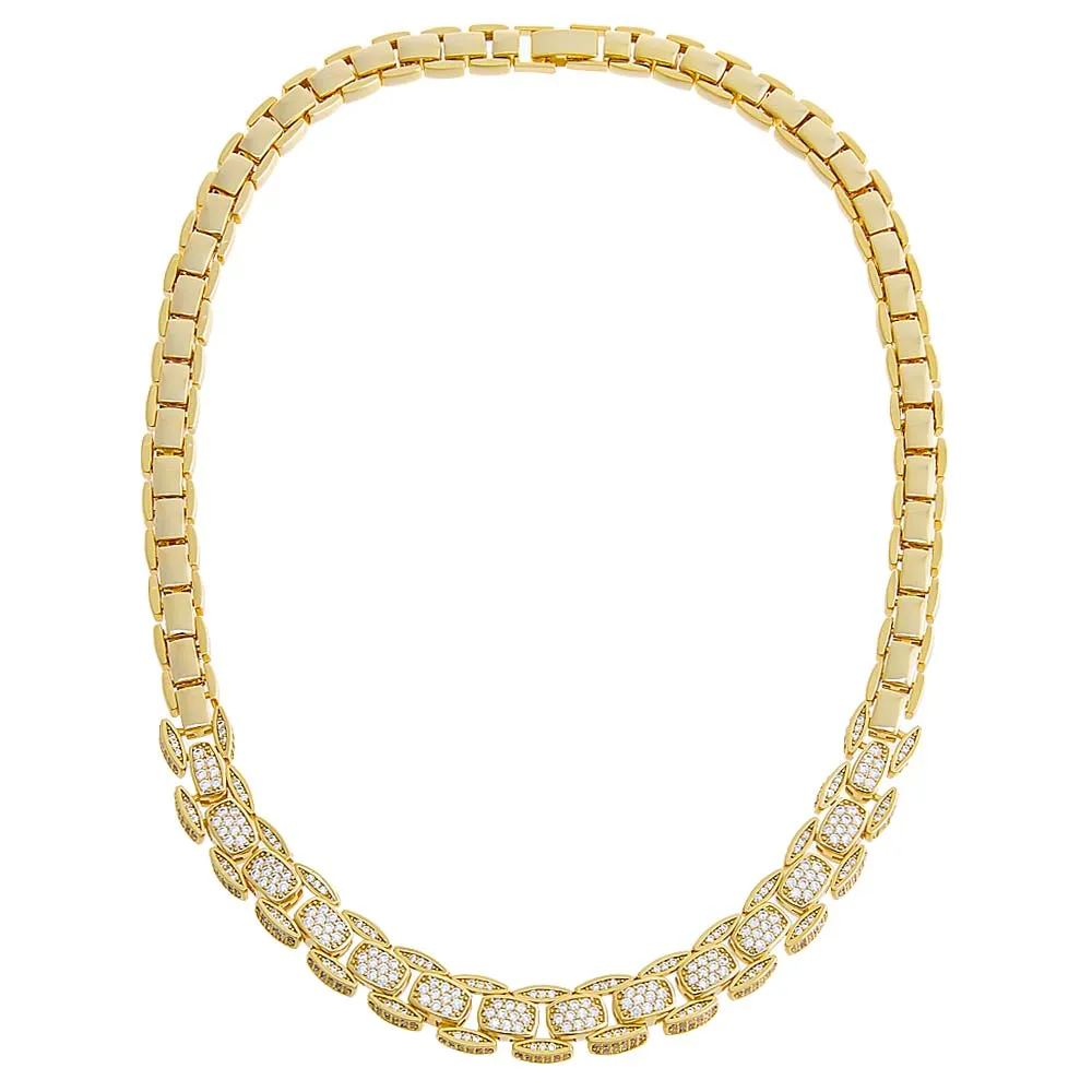 Pave Super Chunky Box Chain Necklace