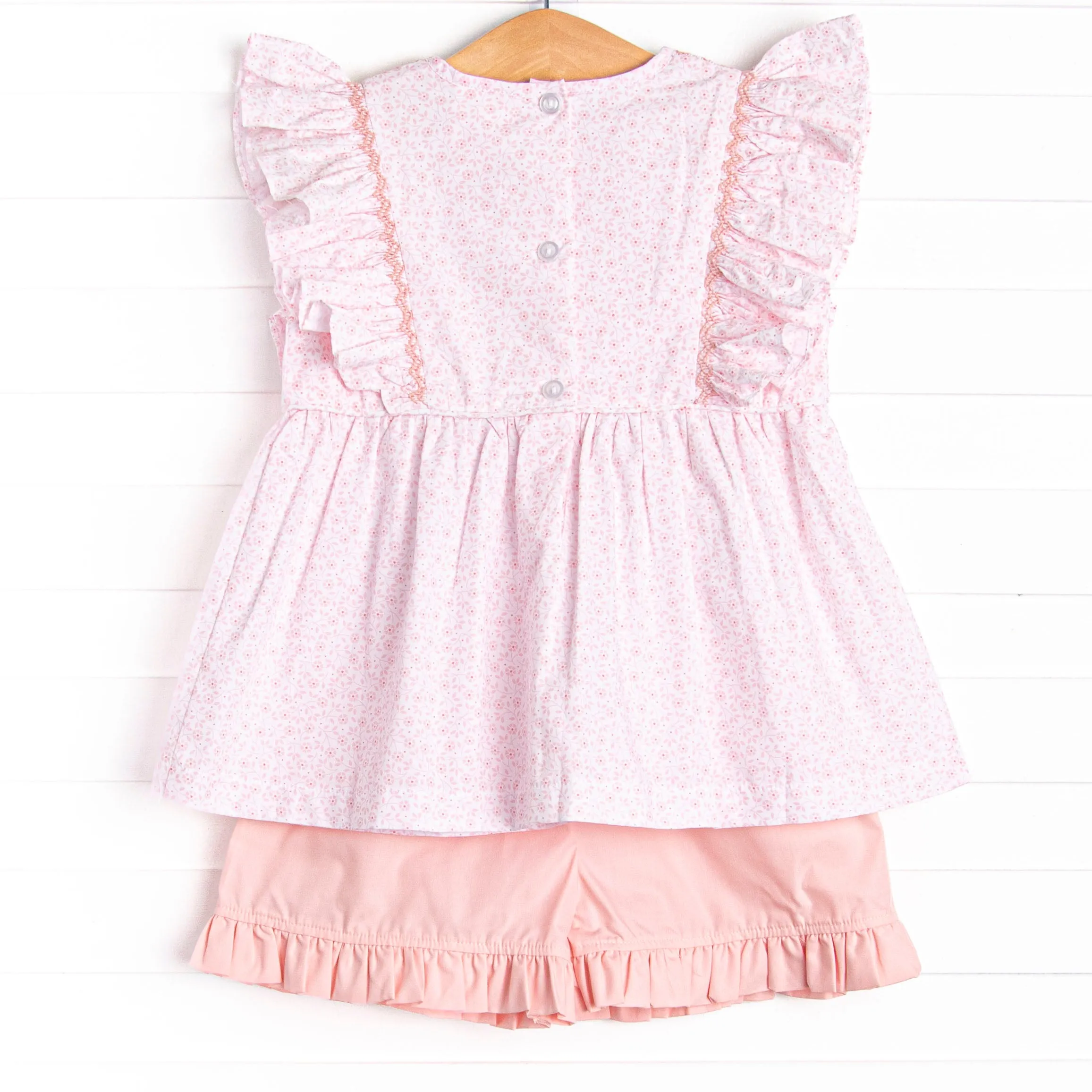 Peony for Your Thoughts Smocked Short Set, Pink