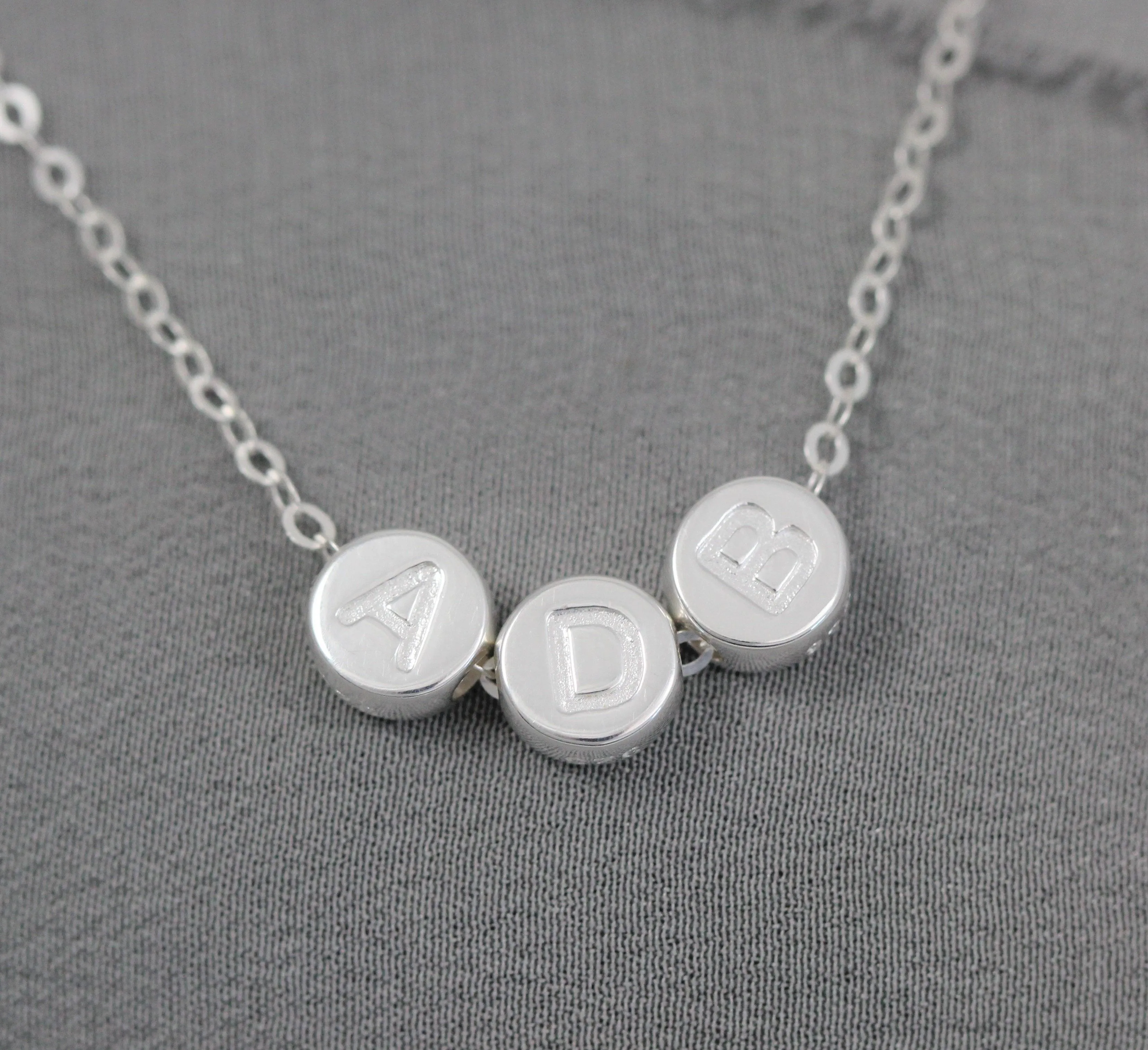 Personalized Mom Necklace, Sterling Silver Initial Jewelry