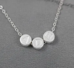 Personalized Mom Necklace, Sterling Silver Initial Jewelry