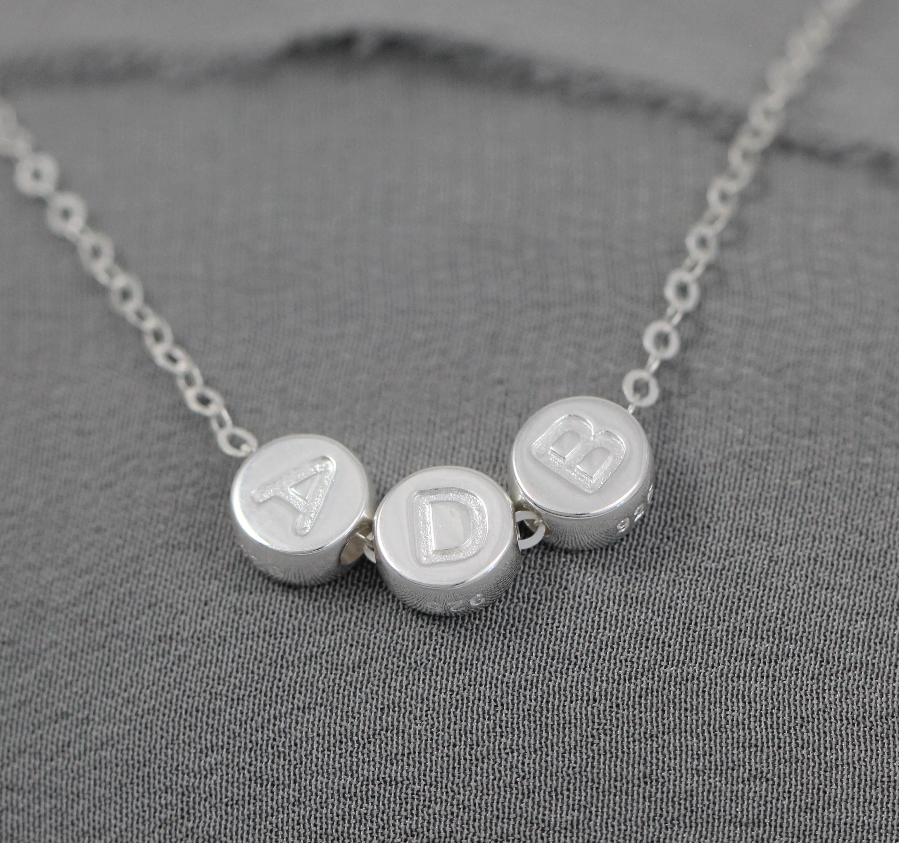 Personalized Mom Necklace, Sterling Silver Initial Jewelry