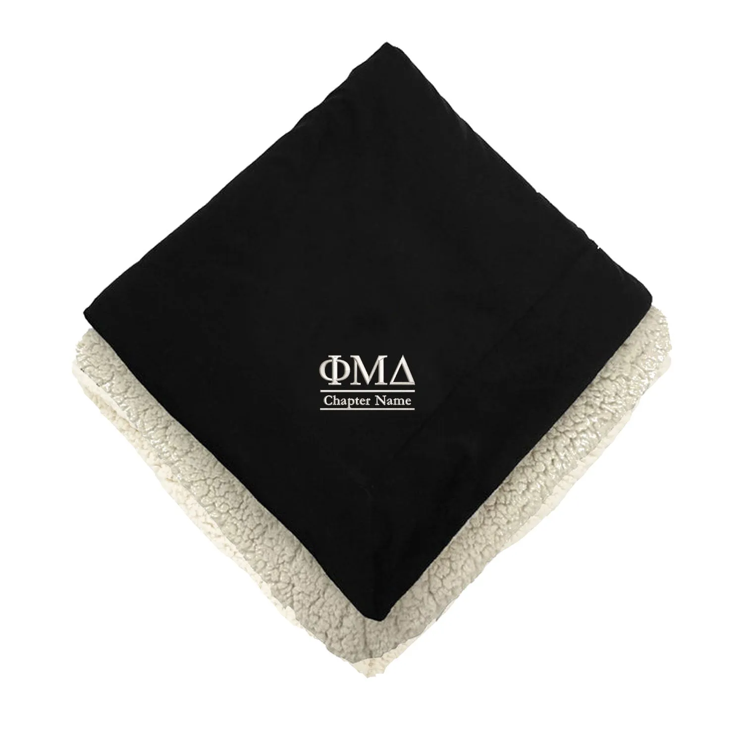 Phi Mu Delta Sherpa Lined Blanket - Chapter Name