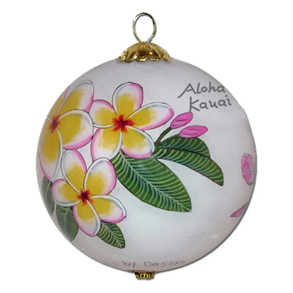 Pink Hibiscus and Plumeria Hawaii Ornament