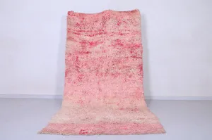 Pink Moroccan Rug - 4.9 x 10.2 Feet Handmade Wool