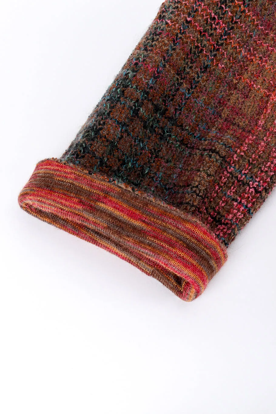 Plaid Striped Knit Duster
