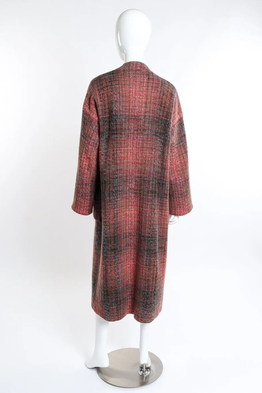 Plaid Striped Knit Duster