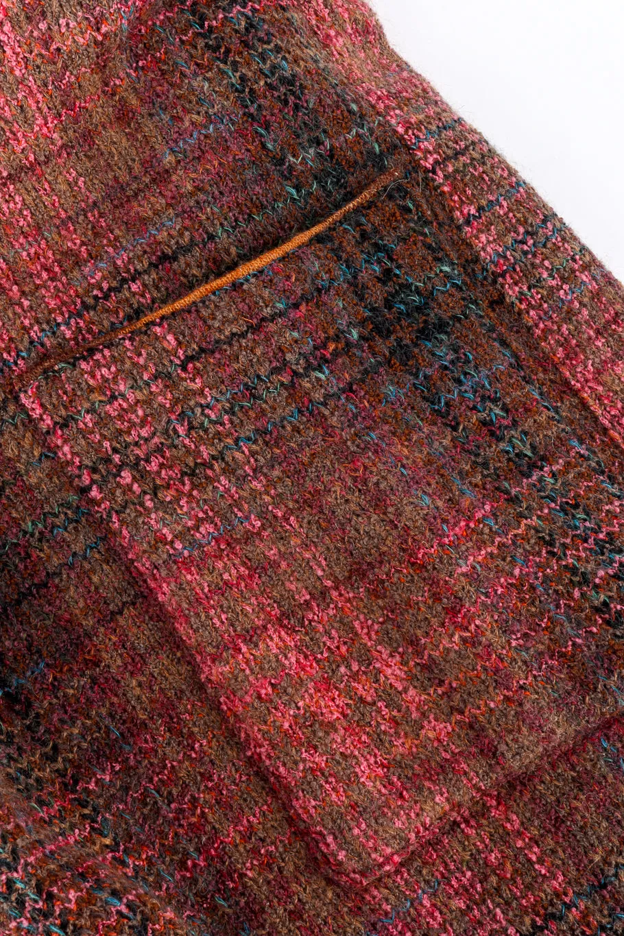Plaid Striped Knit Duster