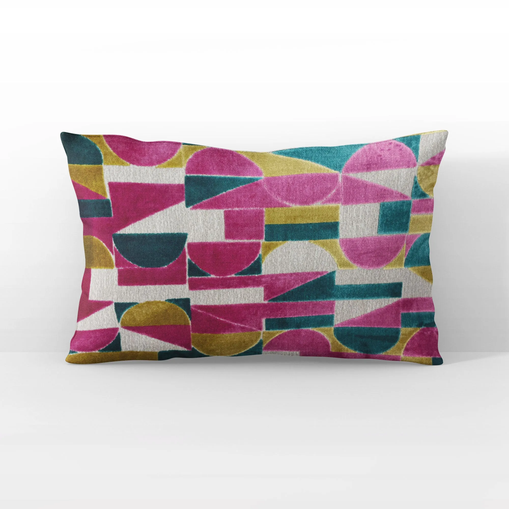 Plutus Kaleidoscope Dreams Abstract Multicolor Velvet Luxury Throw Pillow