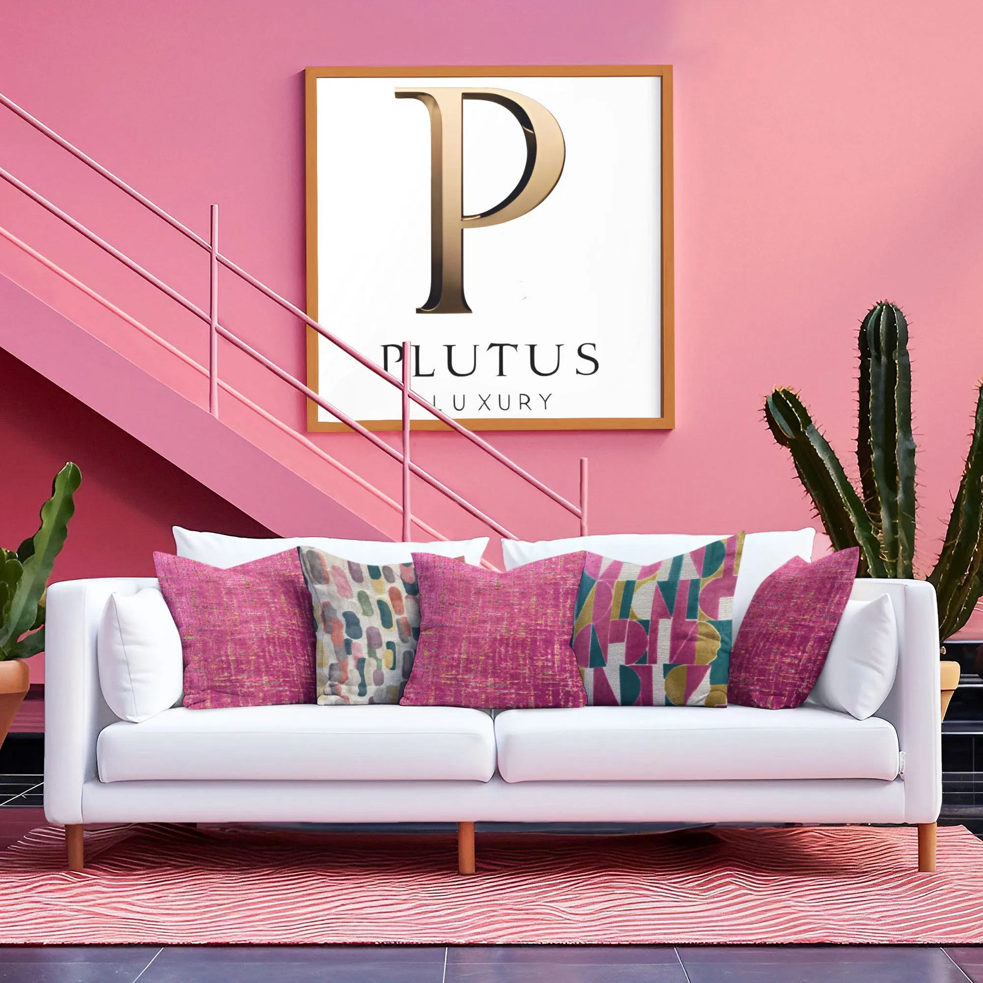 Plutus Kaleidoscope Dreams Abstract Multicolor Velvet Luxury Throw Pillow