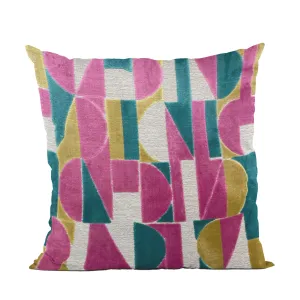 Plutus Kaleidoscope Dreams Abstract Multicolor Velvet Luxury Throw Pillow