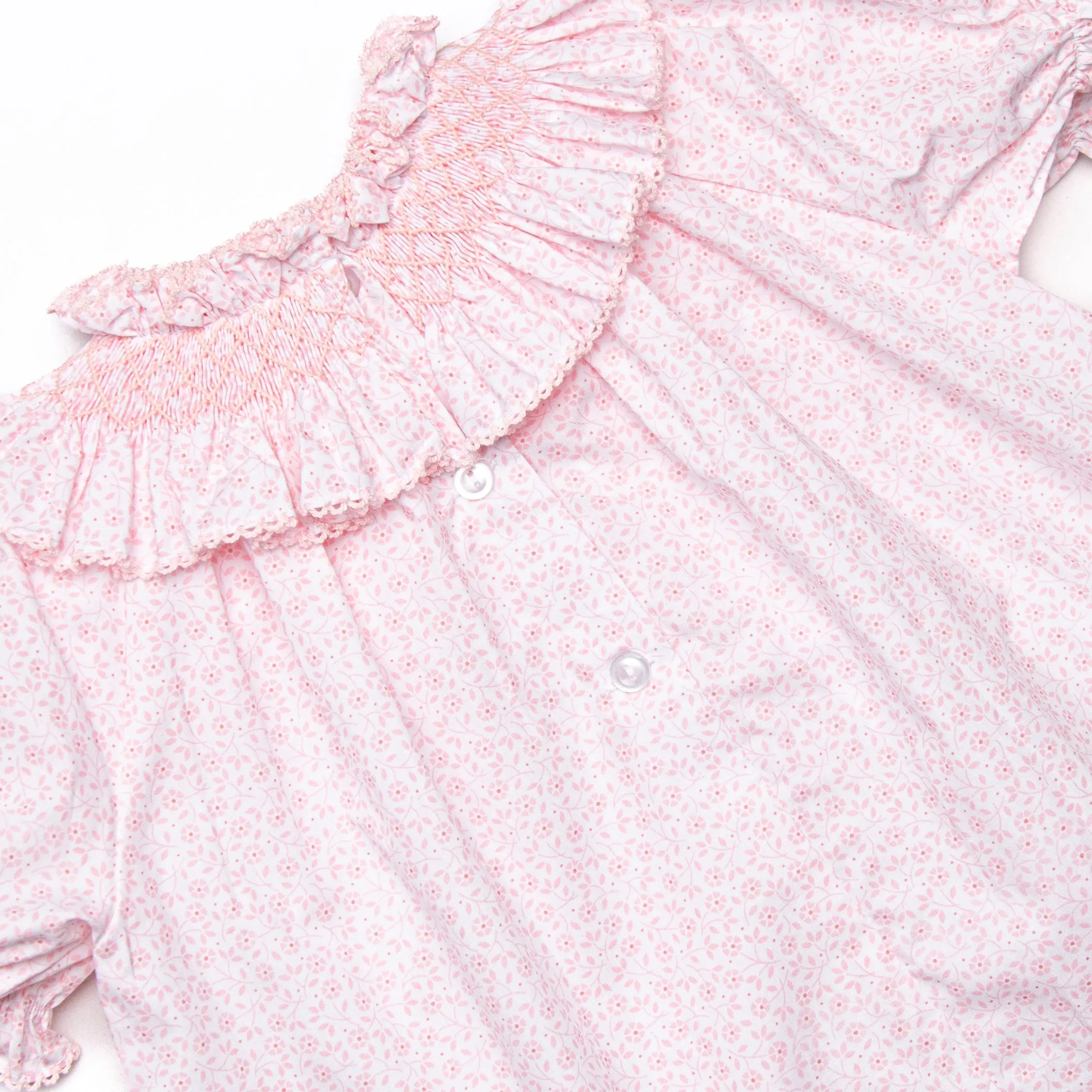 Powder Pink Petals Smocked Legging Set, Pink