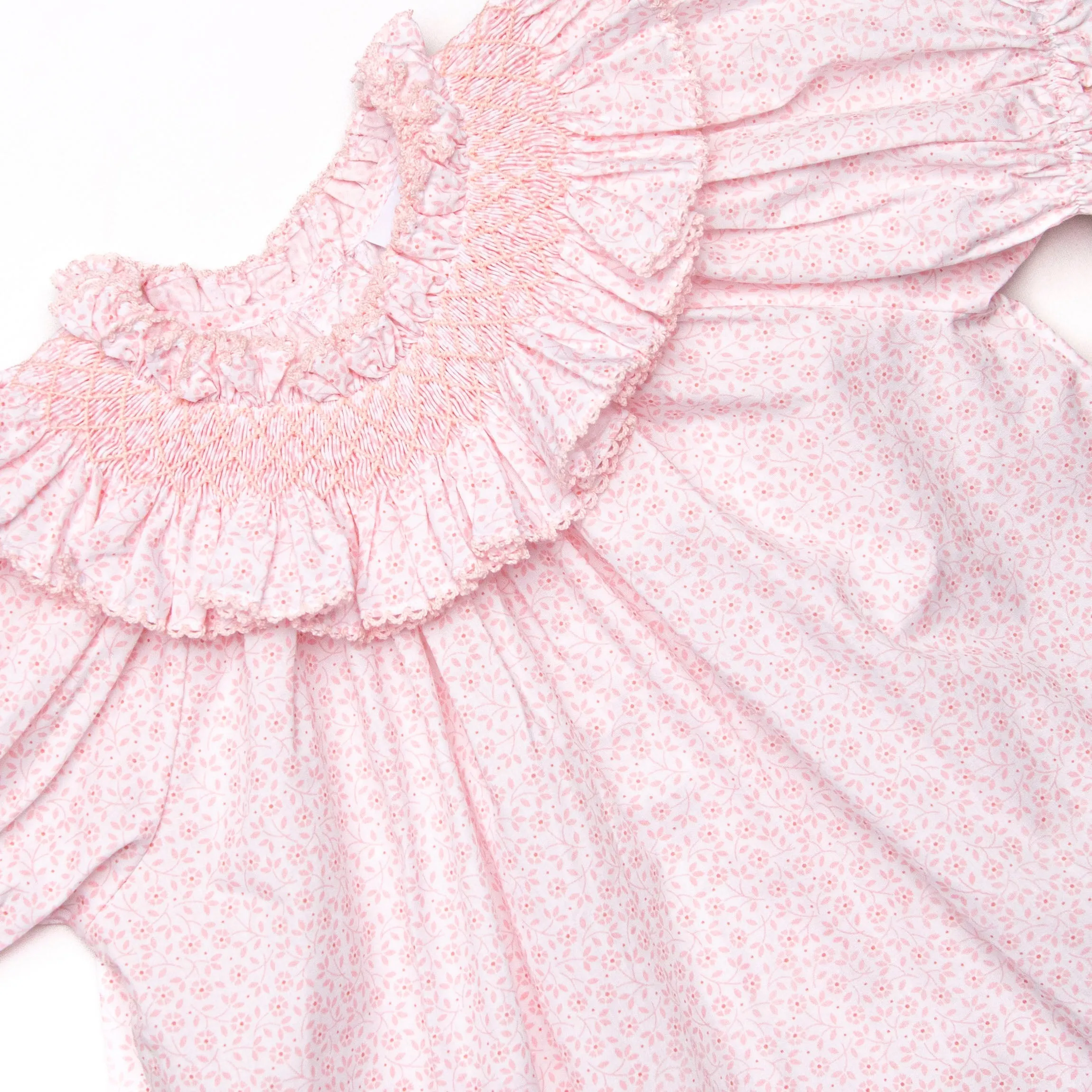 Powder Pink Petals Smocked Legging Set, Pink