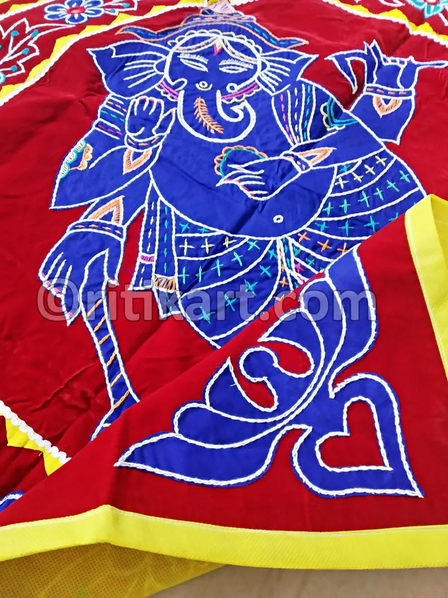 Premium hand Made Pipili Wall Hanging of Lord Ganesh