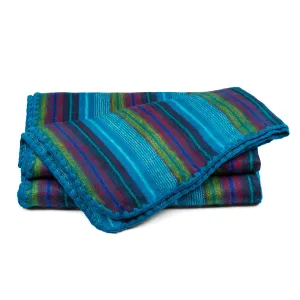 QISU Blue Variegated Alpaca Throw Blanket – Cozy Artisan Luxury, Perfect Christmas Gift