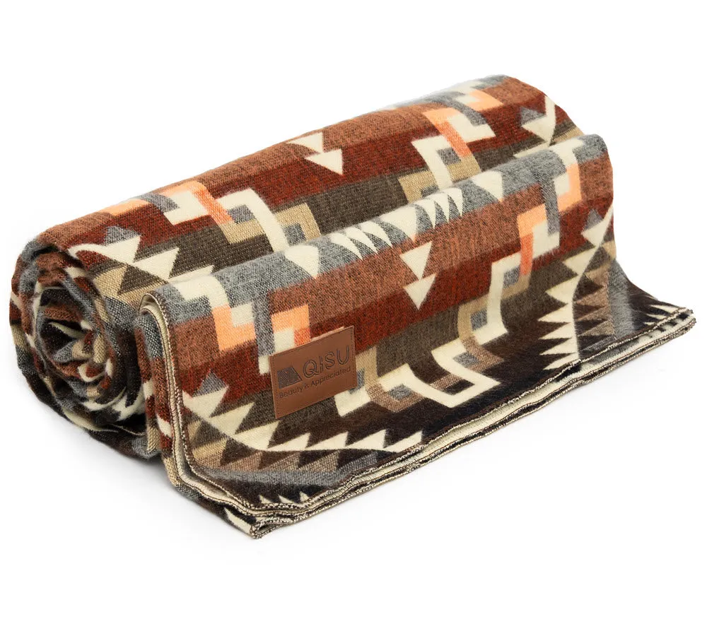 QISU Volcanix Red Wool Blanket – Luxurious Handmade Wool Throw, Durable, Warm, and Perfect for Gifting