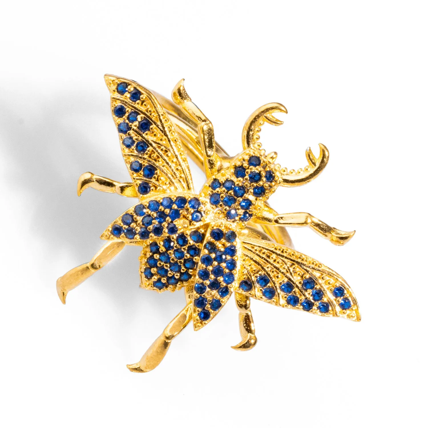 Queen Bee Sapphire & Gold Chunky Ring