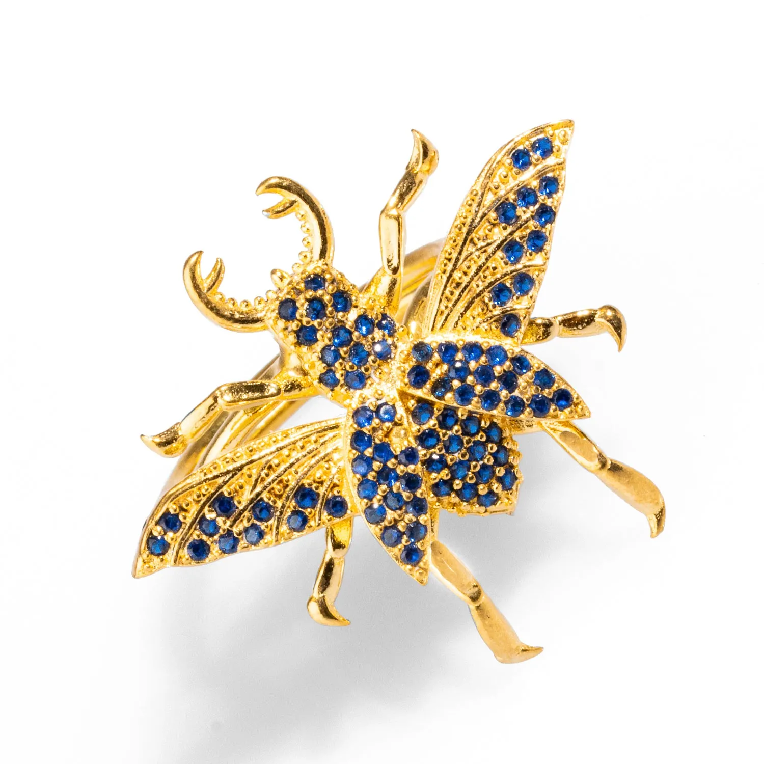 Queen Bee Sapphire & Gold Chunky Ring