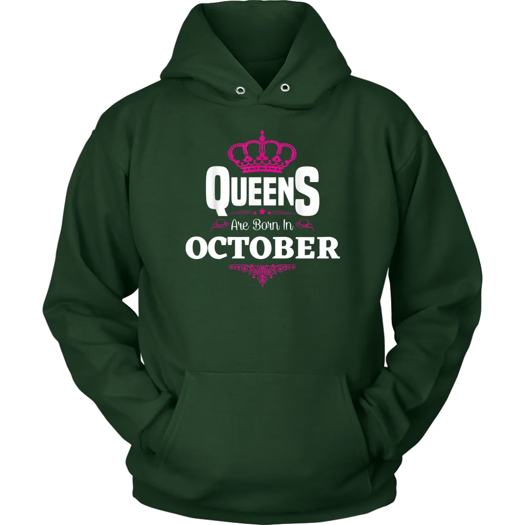 Queens Born In October | October Birthday | Birthday Gifts for Her | Zodiac Hoodie | Libra