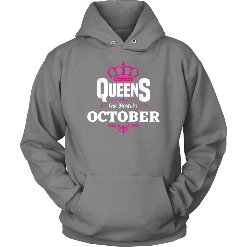 Queens Born In October | October Birthday | Birthday Gifts for Her | Zodiac Hoodie | Libra