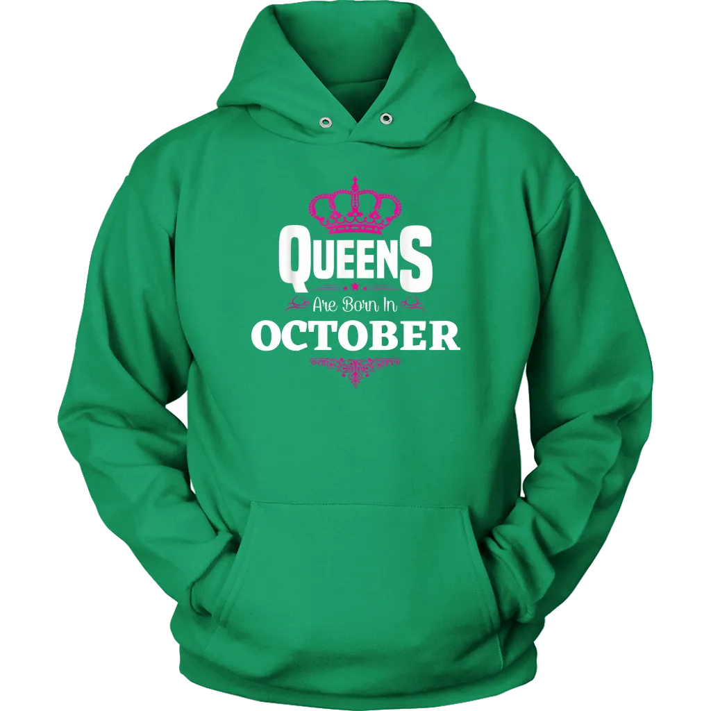 Queens Born In October | October Birthday | Birthday Gifts for Her | Zodiac Hoodie | Libra