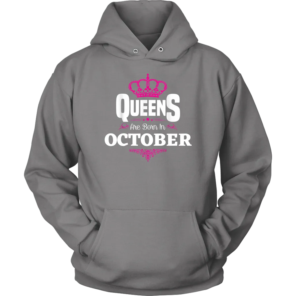 Queens Born In October | October Birthday | Birthday Gifts for Her | Zodiac Hoodie | Libra