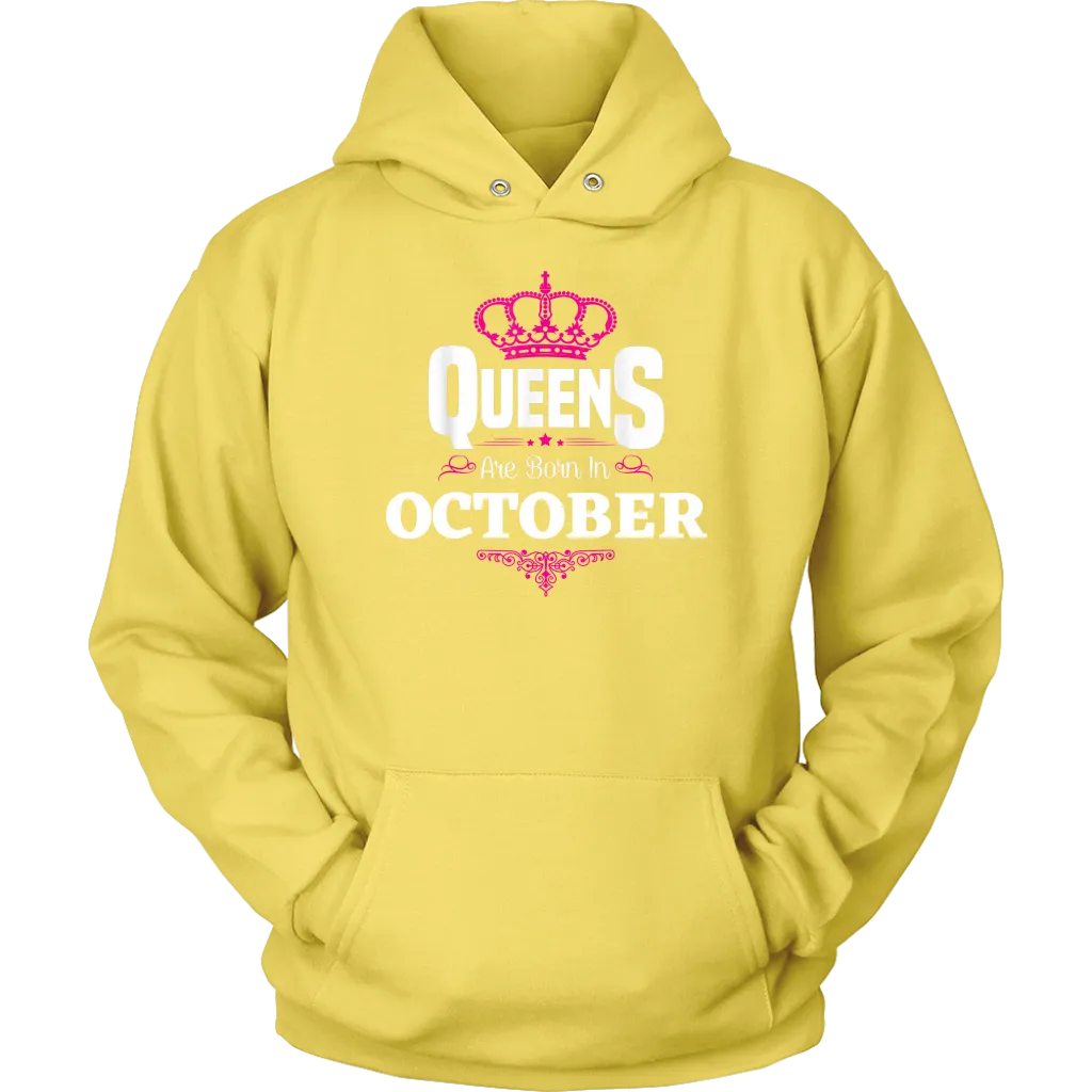 Queens Born In October | October Birthday | Birthday Gifts for Her | Zodiac Hoodie | Libra