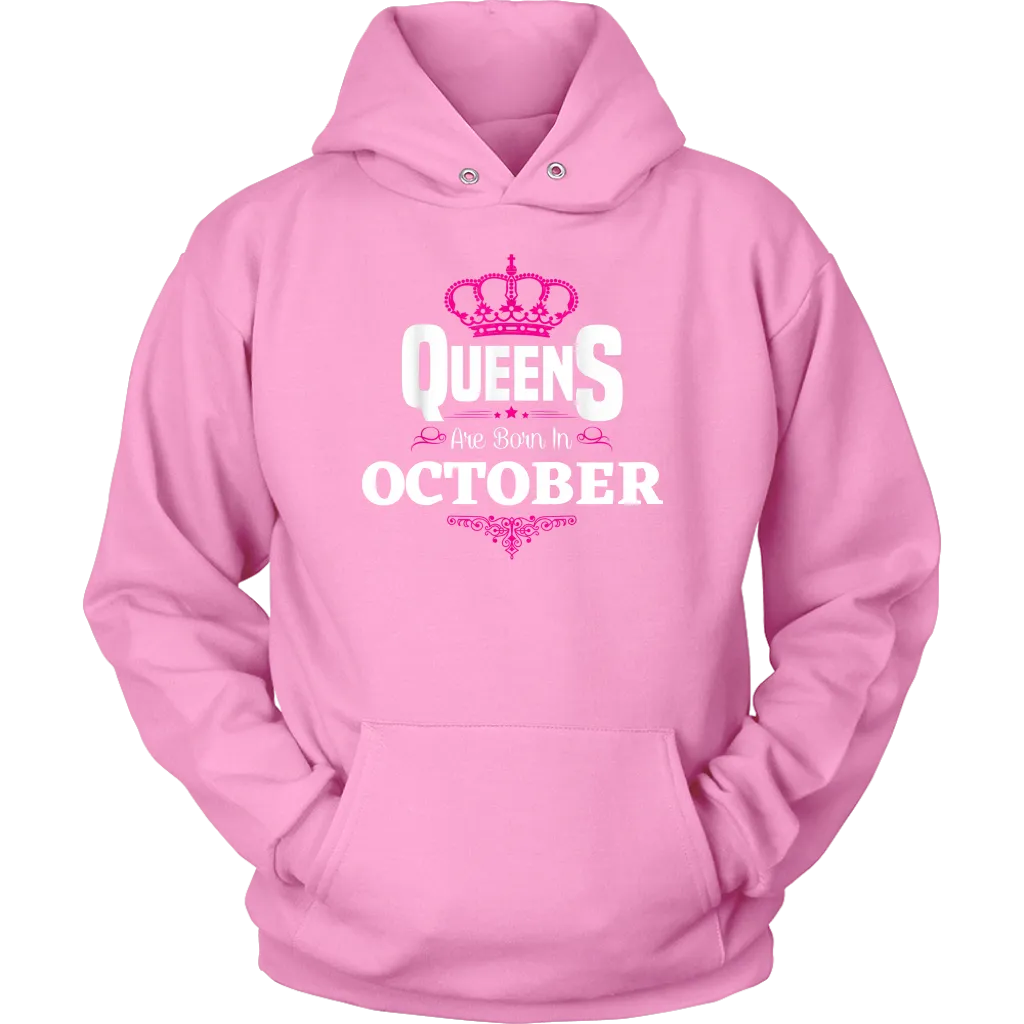 Queens Born In October | October Birthday | Birthday Gifts for Her | Zodiac Hoodie | Libra