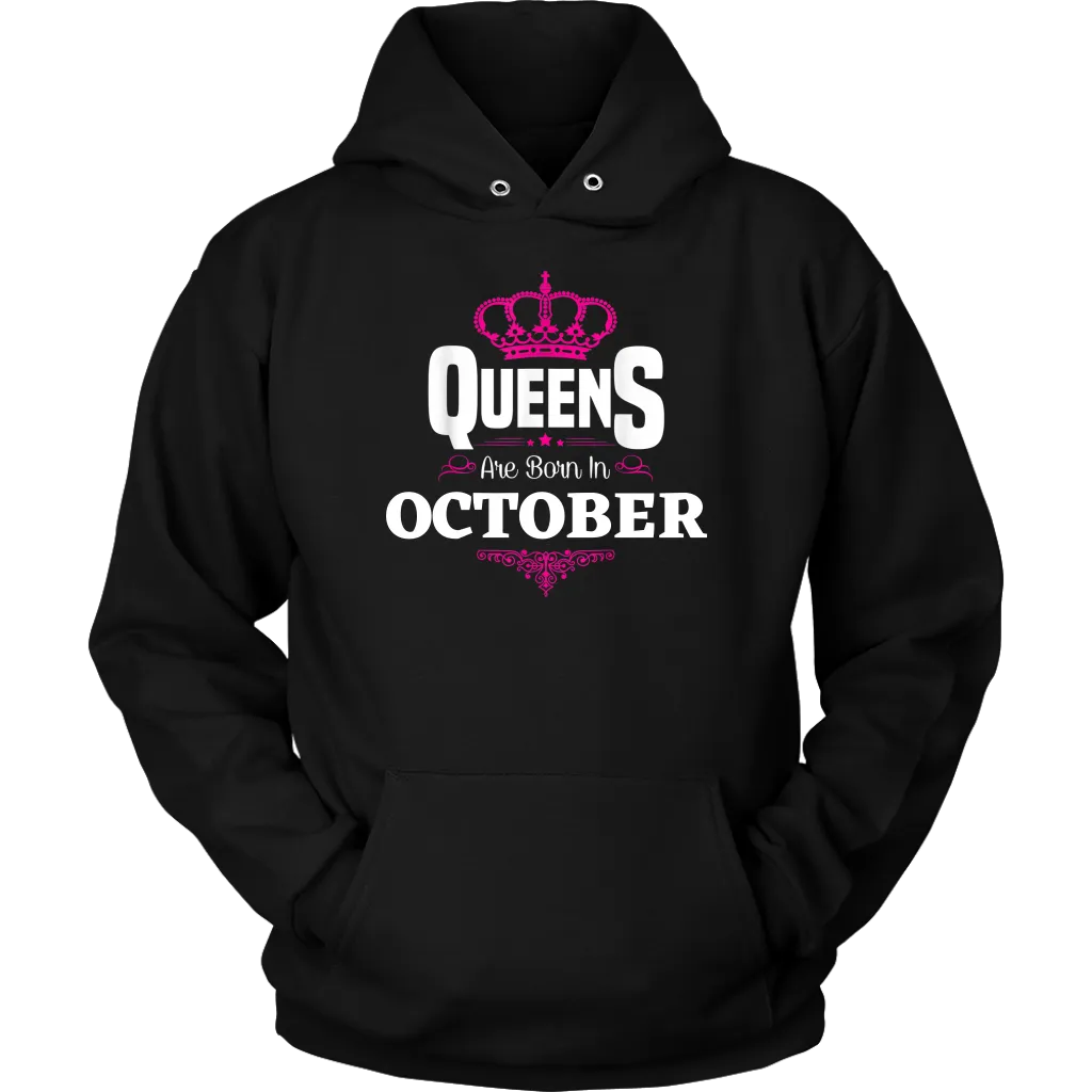 Queens Born In October | October Birthday | Birthday Gifts for Her | Zodiac Hoodie | Libra