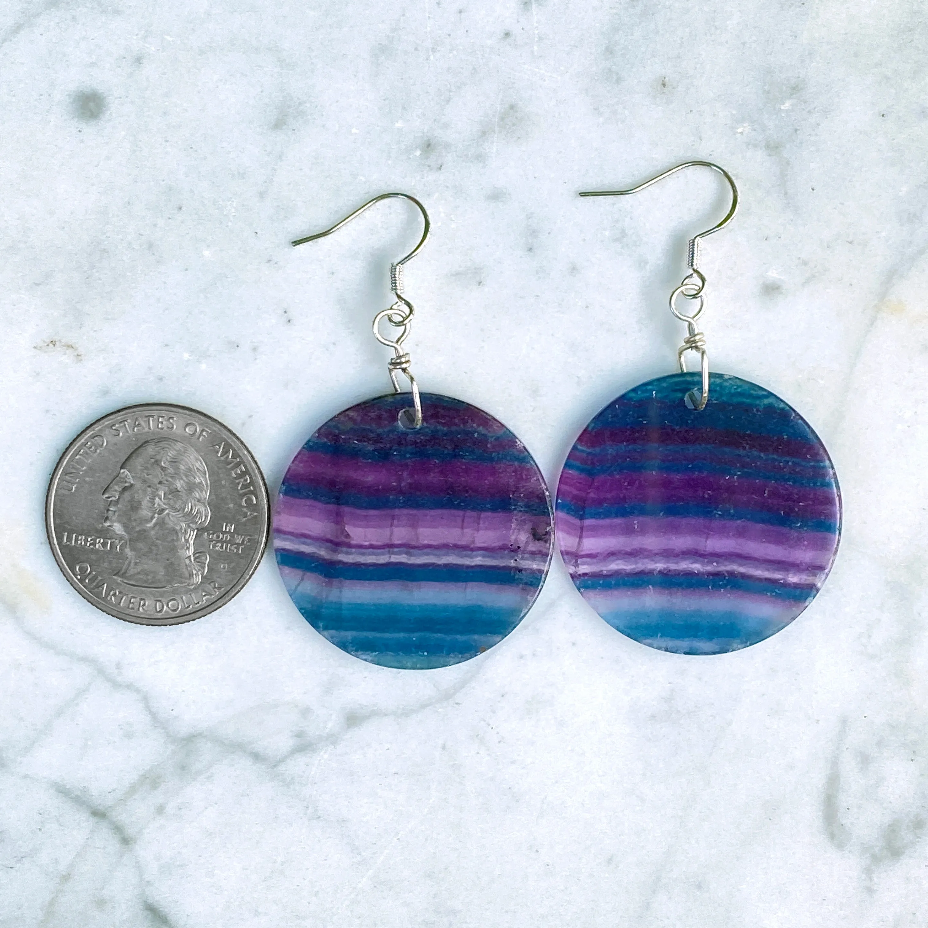 Rainbow Fluorite Dangle Earrings