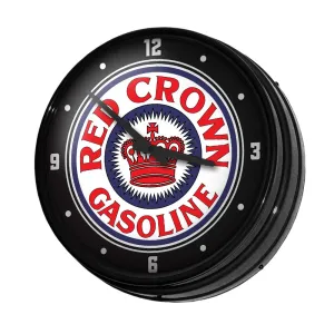Red Crown: Retro Lighted Wall Clock