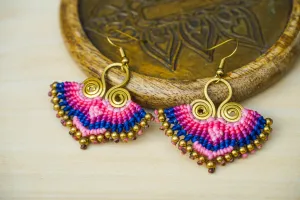 Rose Mirage Micro Macrame Boho Earrings