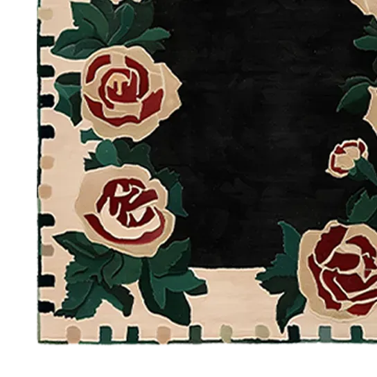 Rosette Noir Hand Tufted Rug